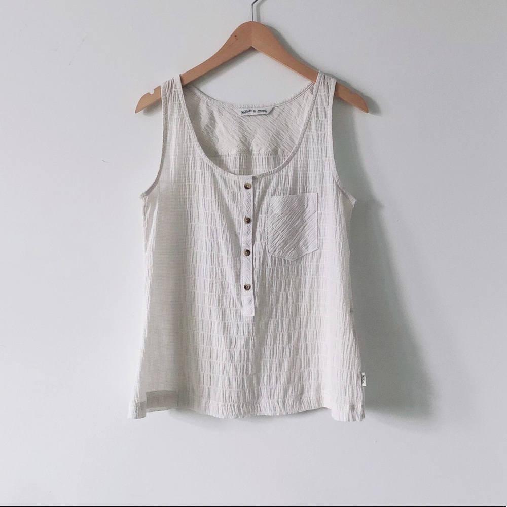 Woolrich White Cotton Sleeveless Button Blouse XS